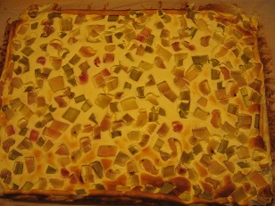 K&auml;sekuchen mit Rhabarber